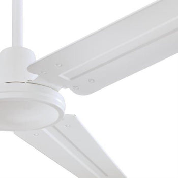 Jax Industrial-Style 56-Inch Three-Blade Indoor Ceiling Fan, White Finish, Wall Control Included
