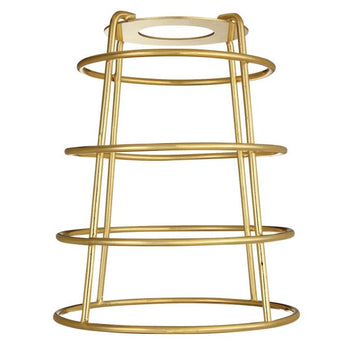 2 1/4-Inch Neckless Polished Brass Cage Shade with Open Bottom