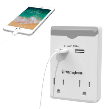 2-Outlet USB Night Light