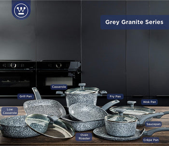 Gray granite marble finish frying pan (8