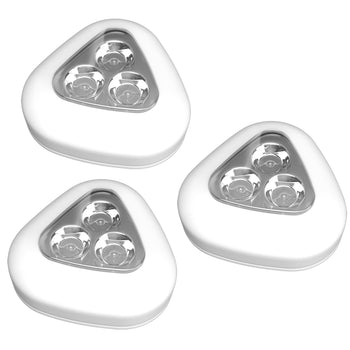 3 Mini LED Push Lights (3-Pack) (White)