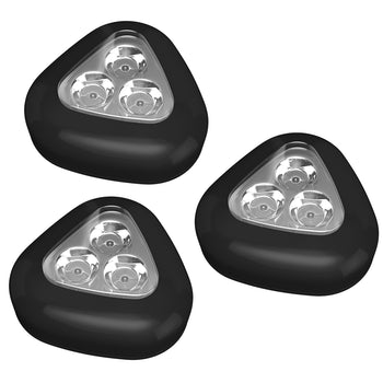 3 Mini LED Push Lights (3-Pack) (Black)