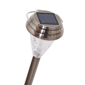 Solar Multi-Use Filament LED Path Lights - Gun Metal Finish - 4PK