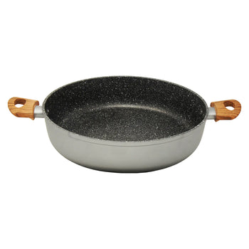 Gray and wood marble finish casserole pot (12.5