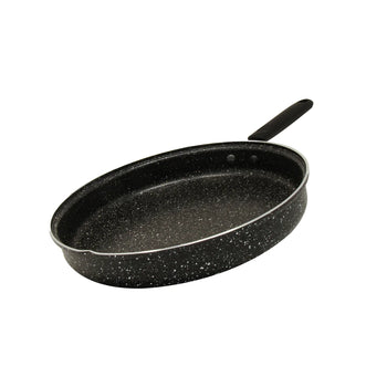 Black marble finish 2-piece tortilla frying pan (11