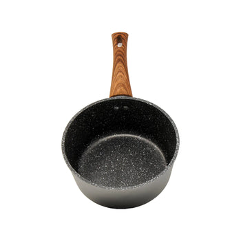 Gray and wood marble finish sauce pan (7