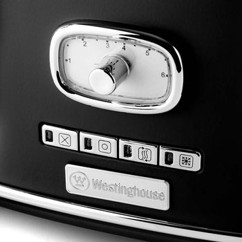 Westinghouse Retro Bouilloire + Grille-pain 4 emplacements + Mixeur  plongeant - Zwart