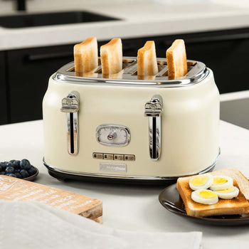 Retro Series 4 Slice Toaster - White
